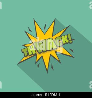 Comic Boom thwack Symbol. Flache Darstellung der komischen Boom thwack Vektor Symbol für Web Stock Vektor
