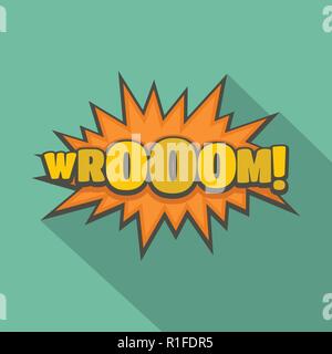 Comic boom Aufkleber Symbol. Flache Darstellung der komischen Boom Aufkleber vektor Symbol für Web Stock Vektor