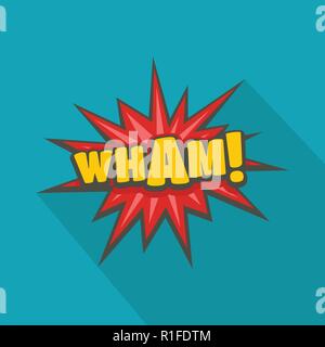 Comic boom Wham-Symbol. Flache Darstellung der komischen Boom wham Vektor Symbol für Web Stock Vektor