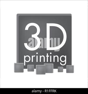 Vektor Logo drucken Sie 3D- und 3D-Stifte Stock Vektor