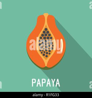 Papaya Symbol. Flache Abbildung: papaya Vektor Symbol für Web Stock Vektor