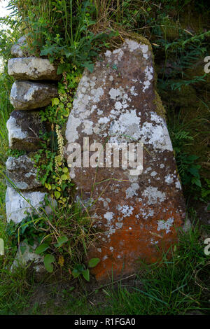 Gebäude aus Stein bleibt bei Chysauster Ancient Eisenzeit Dorf, in der Nähe von Penzance, Cornwall, England Stockfoto