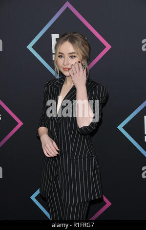 Santa Monica, Kalifornien, USA. 11. November 2018. Sabrina Zimmermann bei E! Der Menschen Choice Awards gehalten an der Barker Hangar in Santa Monica, CA am Sonntag, 11. November 2018. Foto von PRPP/PictureLux Credit: PictureLux/Hollywood Archiv/Alamy leben Nachrichten Stockfoto