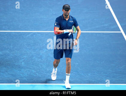 London, Großbritannien. 12. November 2018, O2 Arena, London, England; Nitto ATP-Finale; Mike Bryan (USA) tragen Team USA Olympic support Credit: Aktion Plus Sport Bilder/Alamy leben Nachrichten Stockfoto
