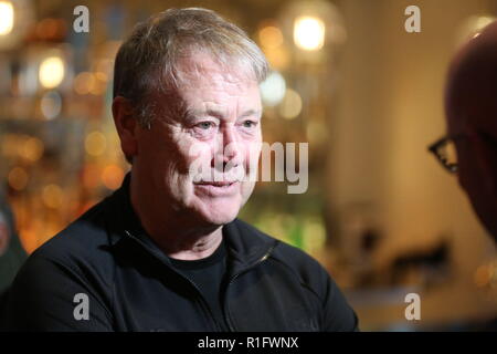 Newport, Wales, UK. 12. November 2018. Fridtjof Åge Hareide ist eine norwegische fussball manager seit 2015 Geschäftsführer der dänischen Fußball-Nationalmannschaft. Vor dem Spiel Interview in der Celtic Manor Resort in der Nähe von Newport vor der Nationen Liga Match Wales v Dänemark an der Cardiff City Stadium. Quelle: www.garethjohn. uk/Alamy leben Nachrichten Stockfoto