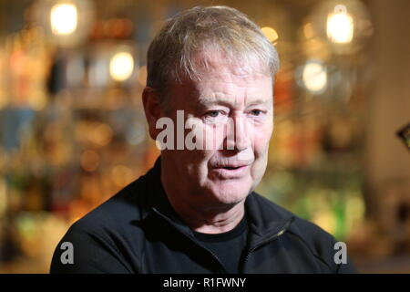 Newport, Wales, UK. 12. November 2018. Fridtjof Åge Hareide ist eine norwegische fussball manager seit 2015 Geschäftsführer der dänischen Fußball-Nationalmannschaft. Vor dem Spiel Interview in der Celtic Manor Resort in der Nähe von Newport vor der Nationen Liga Match Wales v Dänemark an der Cardiff City Stadium. Quelle: www.garethjohn. uk/Alamy leben Nachrichten Stockfoto