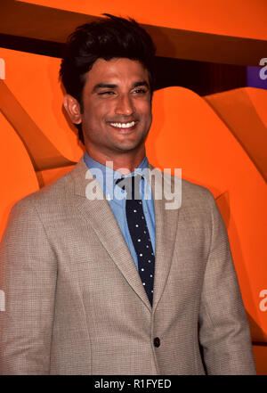 Mumbai, Indien. 12 Nov, 2018. Schauspieler Sushant Singh Rajput posieren für Fotos auf dem Anhänger Produkteinführung seiner upcoming Film Kedarnath im Hotel JW Marriott Juhu in Mumbai. Credit: Azhar Khan/SOPA Images/ZUMA Draht/Alamy leben Nachrichten Stockfoto