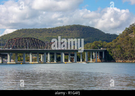 Peats Fähre Brücke über den Hawkesbury River, Sydney, Australien Stockfoto