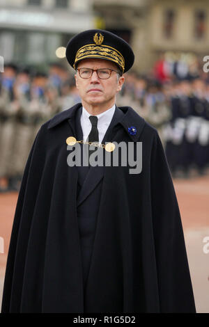 Präfekt von Lyon, Pascal Mailhos besucht 11. November Zeremonie, Lyon, Frankreich Stockfoto