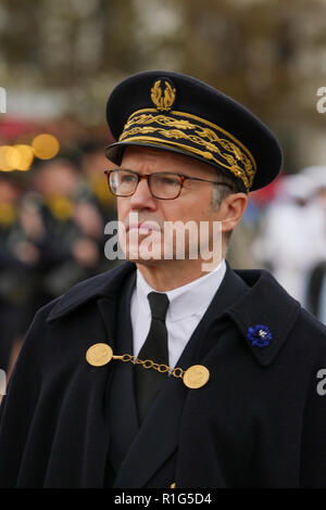 Präfekt von Lyon, Pascal Mailhos besucht 11. November Zeremonie, Lyon, Frankreich Stockfoto