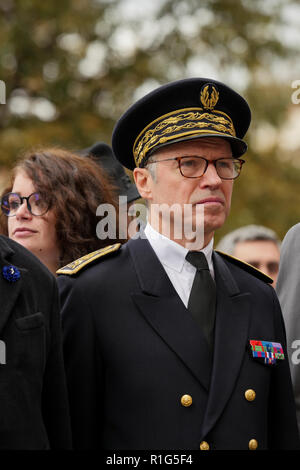 Präfekt von Lyon, Pascal Mailhos besucht 11. November Zeremonie, Lyon, Frankreich Stockfoto