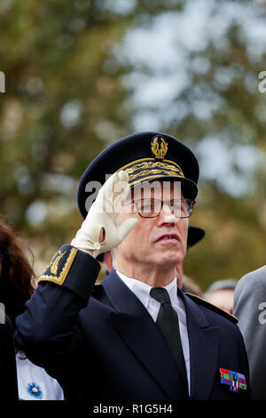 Präfekt von Lyon, Pascal Mailhos besucht 11. November Zeremonie, Lyon, Frankreich Stockfoto