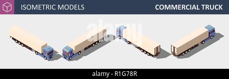 Von Nutzfahrzeugen. Isometrische Vector Illustration in vier Dimensionen. Stock Vektor