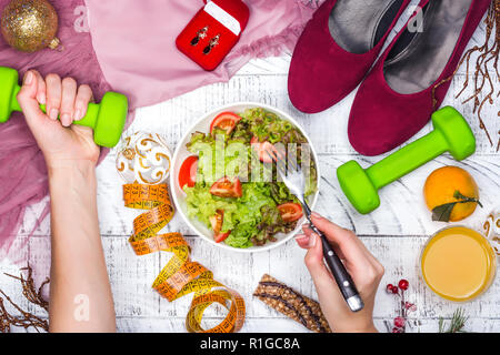 Vor oder nach den Ferien Diät Stockfoto