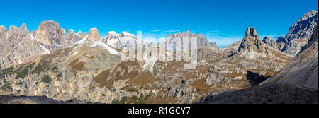 Blick von drei Gipfeln im Süden, Dolomiten, Südtirol, Stockfoto