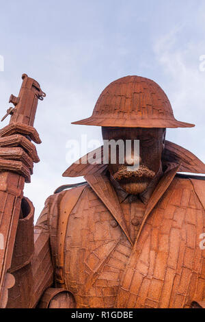 Die Statue von Tommy, Soldat 1101, an der Küste von Seaham, England, Großbritannien Stockfoto