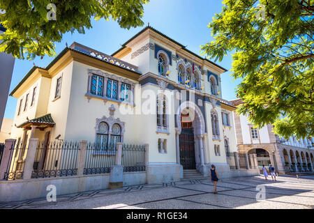 Bank von Portugal in der Stadt Faro, Algarve, Portugal Stockfoto