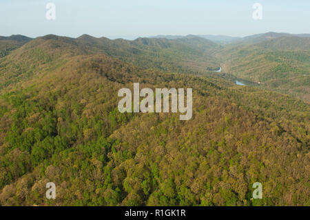 Cumberland Gap, Blick nach Süden, wo Virginia, Tennessee und Kentucky treffen, Route der Wilderness Road. Digitale Fotografie Stockfoto