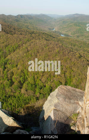 Cumberland Gap, Blick nach Süden, wo Virginia, Tennessee und Kentucky treffen, Route der Wilderness Road. Digitale Fotografie Stockfoto