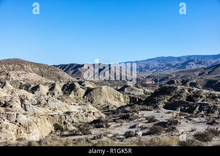 Blick auf die Wüste Tabernas in Provinz Almeria Spanien Stockfoto
