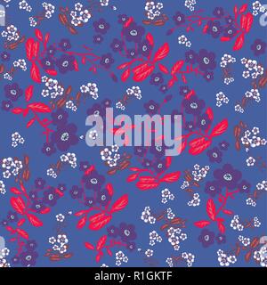 Blaue Blumen-Muster Stock Vektor