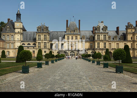 Schloss von Fontainebleau (Château de Fontainebleau) in der Nähe von Paris, Frankreich. Stockfoto