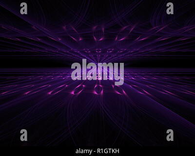 Glühende in Dark Lights-Perspektive Hintergrund. Sci-fi, high tech oder esoterischen Themen. Grafik Design Element für Banner, Abdeckungen, Plakate. Stockfoto