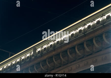 Wien, U-Bahn-Linie U6, Gürtellinie, früher Stadtbahn, Brücke, Detail - Wien, U-Bahn Linie U6, dem ehemaligen historischen Stadtbahn Stockfoto