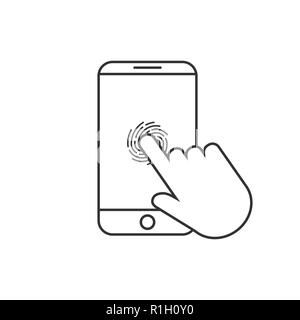 Smartphone touch Symbol. Fingerprint Symbol. Vector Illustration flach Stock Vektor