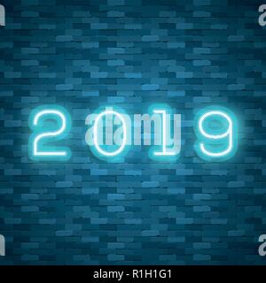 Neues 2019 Jahr, Vector Illustration. Perfekt für Präsentationen Stock Vektor