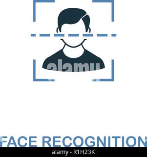 Gesichtserkennung Symbol in zwei Farben. Premium Design von Internet Security Icons Collection. Pixel Perfect einfache Piktogramm Gesichtserkennung Symbol für Stock Vektor