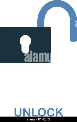 Symbol in zwei Farben zu entsperren. Premium Design von Internet Security Icons Collection. Pixel Perfect einfache Piktogramm entsperren Symbol für Web Design und Druck. Stock Vektor