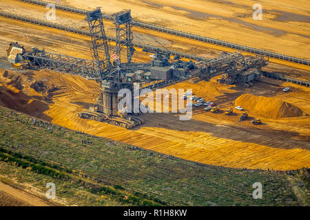 Braunkohle Bagger, Braunkohle, Tagebau Hambach, Morschenich, Elsdorf, Rheinland, Nordrhein-Westfalen, Deutschland Stockfoto