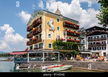 Das Hotel Weisses Rössl, St. Wolfgang im Salzkammergut, Österreich Stockfoto