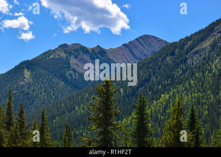 Gipfel, Täler, Wiesen und andere Landschaft in den Rocky Mountains von Kanada Stockfoto