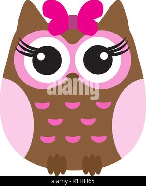 Vector Illustration eines niedlichen Baby Eule. Stock Vektor