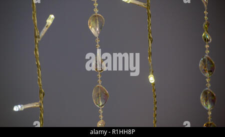 Lichterketten closeup, Hintergrund. Stockfoto