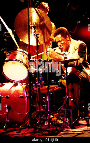 Al Foster (geboren am 18. Januar 1943 in Richmond, Virginia, USA) ist ein US-amerikanischer Jazz-Schlagzeuger. Von 1972 bis 1985, Mitglied der Miles Davis band. Stockfoto