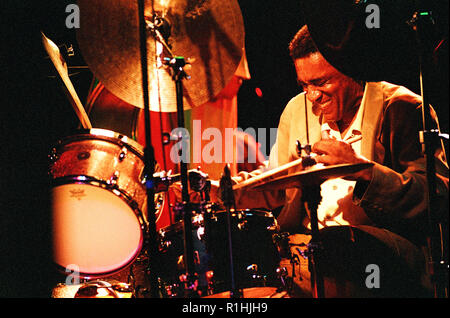 Al Foster (geboren am 18. Januar 1943 in Richmond, Virginia, USA) ist ein US-amerikanischer Jazz-Schlagzeuger. Von 1972 bis 1985, Mitglied der Miles Davis band. Stockfoto