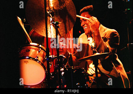 Al Foster (* 18. Januar 1943 in Richmond, Virginia) ist ein US-amerikanischer Jazz-Schlagzeuger. Von 1972 bis 1985 Mitglied der Miles Davis Band. Stockfoto