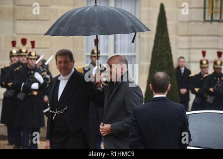 November 11, 2018 - Paris, Frankreich: Schweizer Präsident Alain Berset kommen im Elysee Palast der Armistice Day Gedenken zu verbinden. Plus de 60 Chefs d'Etat et de gouvernement et dirigeants de Grandes Institutionen internationales ont fait le deplacement ein Paris assister à la Gedenken du centieme Anniversaire de l'Armistice du 11 Novembre 1918 gießen. *** Frankreich/KEINE VERKÄUFE IN DEN FRANZÖSISCHEN MEDIEN *** Stockfoto