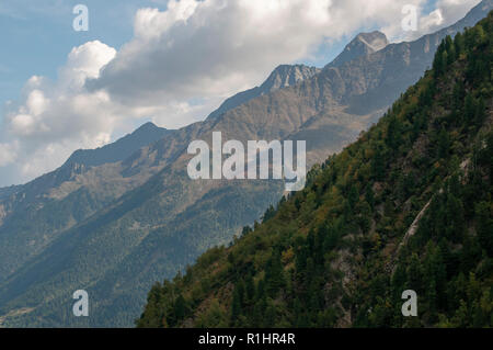 Alpine Landschaft. Bei Sulzenaualm, Stubaital, Tirol, Österreich fotografiert. Stockfoto