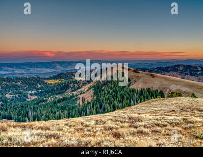 Sonnenuntergang vom Logan Peak Stockfoto