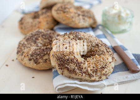 Hausgemachte Bagels Stockfoto