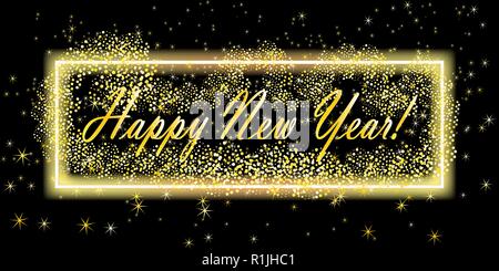Frohes Neues Jahr Hintergrund. Grußkarte design Vorlage. Vector Illustration. Stock Vektor