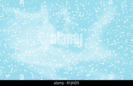 Fallenden Schnee Hintergrund. Vector Illustration mit Schneeflocken. Winter Himmel schneit. Eps 10. Stock Vektor