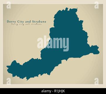 Derry City und Strabane district Karte von Nordirland Stock Vektor