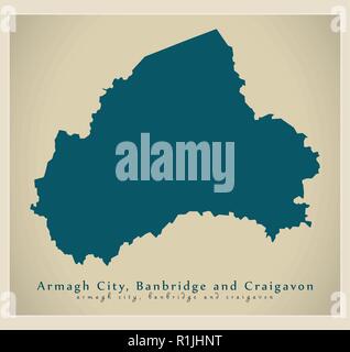 Armagh City, Banbridge und Craigavon Bezirk Karte von Nordirland Stock Vektor