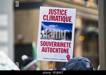 Montreal, Kanada, 10. November 2018. Montrealers teilnehmenden in einem Klima März für die Umwelt. Credit: Mario Beauregard/ALamy leben Nachrichten Stockfoto