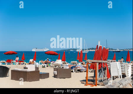 Beach, Port Grimaud, Var, Provence-Alpes-Cote d'Azur, Frankreich, Europa Stockfoto